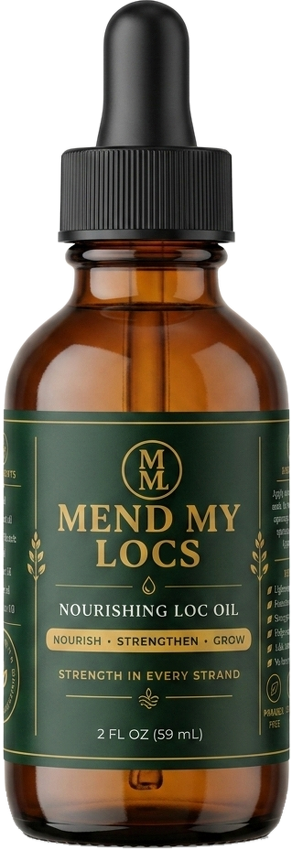 Mend My Locs Loc Oil bottle, front view